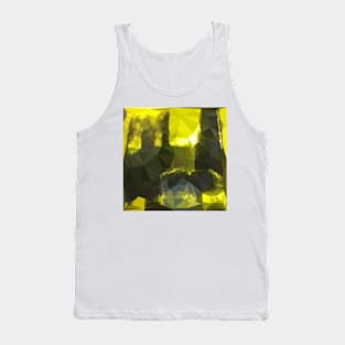 Electric Lime Yellow Abstract Low Polygon Background Tank Top